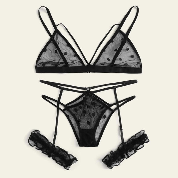 Conjunto Íntimo Sexy de Dos Piezas con Encaje Delicado - Image 3