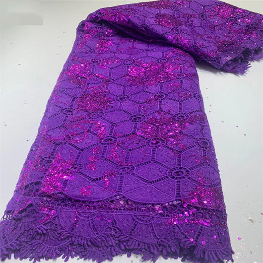 Tela de Encaje Bordado Soluble en Agua con Lentejuelas para Vestidos de Novia y Fiesta - Image 8