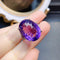 Anillo de Amatista Natural Europeo y Americano
