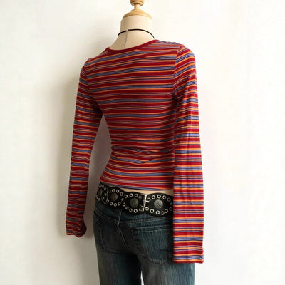 Blusa Rayada Multicolor para Primavera y Otoño - Image 3