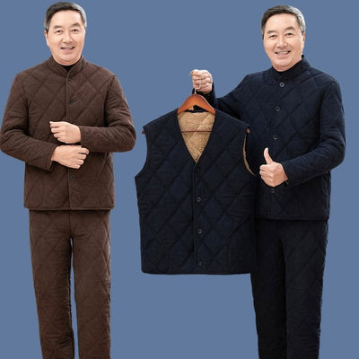 Conjunto de Abrigo y Pantalón Acolchado de Algodón para Papá Invierno - Image 15
