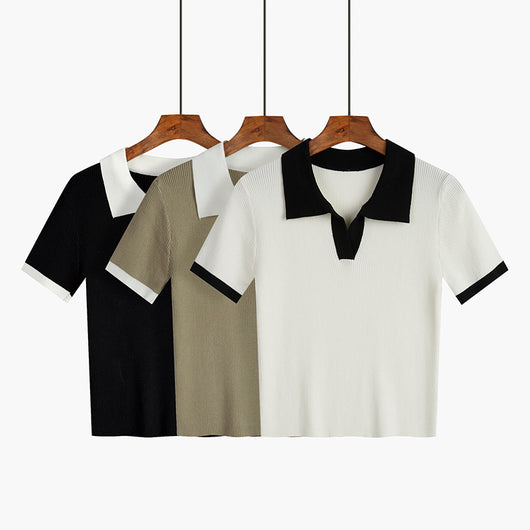 Blusa Corta de Manga Corta Estilo Relajado Primavera - Image 3