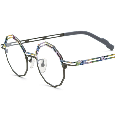 Armazón de Gafas Multimaterial Ultraligero en Titanio Puro para Miopía - Image 6