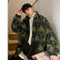 Chaqueta Sherpa Suelta Estilo Hong Kong con Cuello Parado y Estampado Heartbreak