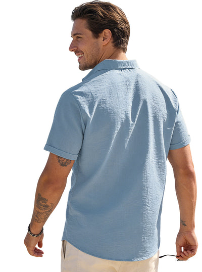Camisa Casual de Manga Corta con Cuello Solapa - Image 28