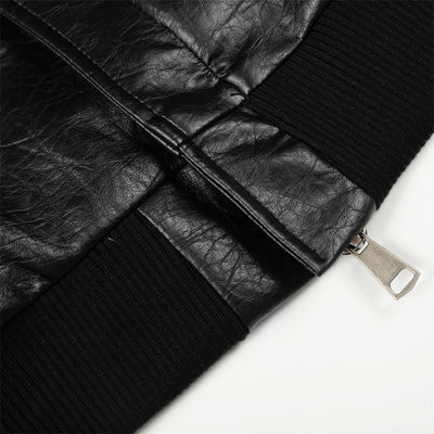 Chaqueta de Cuero Casual con Solapa - Diseño Liso y Versátil - Image 4
