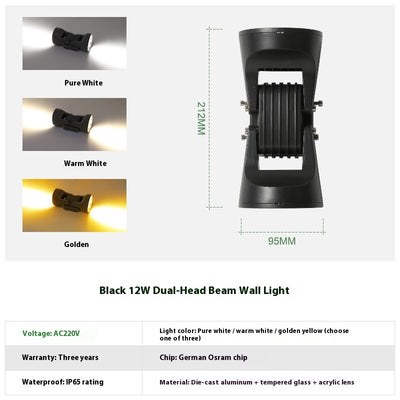 Lámpara de Pared Exterior Doble Cabezal IP65 - Iluminación Impermeable para Fachada - Image 15