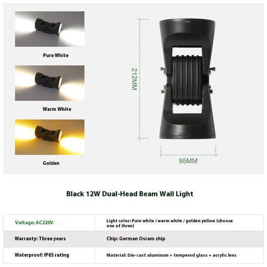 Lámpara de Pared Exterior Doble Cabezal IP65 - Iluminación Impermeable para Fachada - Image 15