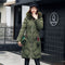 Abrigo Acolchado Largo Estilo Coreano para Mujer