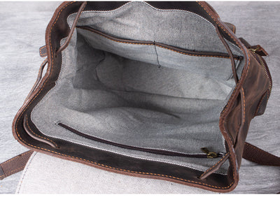 Mochila de Cuero Crazy Horse Estilo Retro para Hombre - Piel Vacuna Premium - Image 9