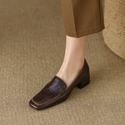 Mocasines Mujer Tacón Robusto Punta Cuadrada Elegantes - Image 23