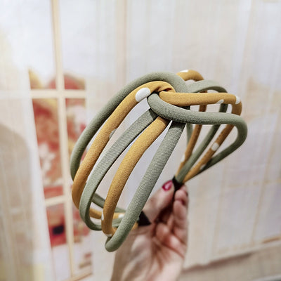 Diadema de Tela Versátil con Puntos y Colores Sólidos - Image 3