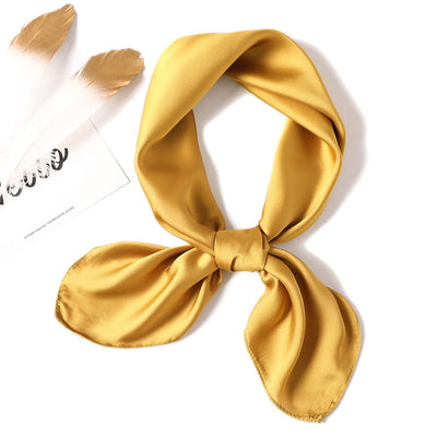Pañuelo de Seda Liso con Amarre para Cabello - Image 3
