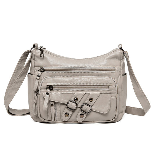Bolso Mensajero de Cuero con Múltiples Compartimentos y Bolsillos - Image 9