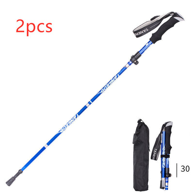 Bastón de Trekking Plegable Ultra Ligero con Mango Recto - Retráctil y Portátil - Image 5