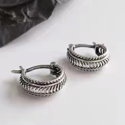 Aretes de Plata Tailandesa S925 Estilo Francés Minimalista Retro - Image 2