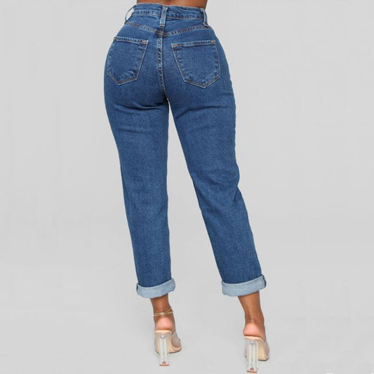 Pantalones Jeans Cintura Alta Rectos Sueltos para Mujer - Image 2