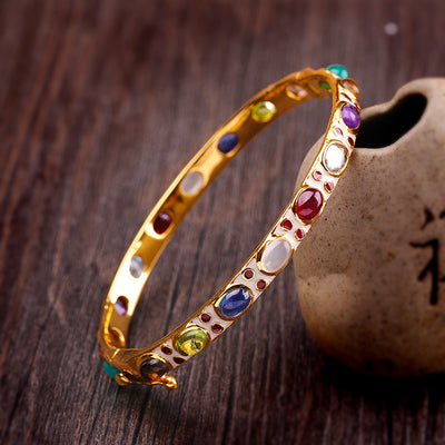 Pulsera de Plata con Gemas de Colores y Esmalte - Image 3