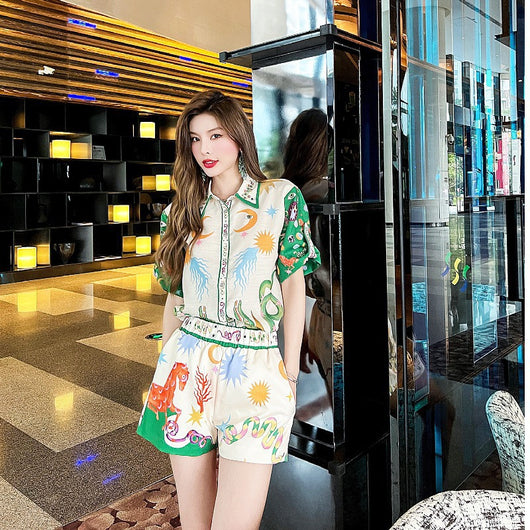Conjunto de Dos Piezas: Camisa y Shorts Casuales de Té - Image 7