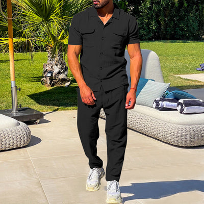 Conjunto Veraniego para Hombre: Camisa Suelta + Pantalón Casual - Image 9