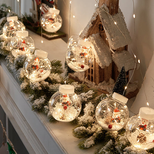Cortina de Luces LED Esferas Navideñas con Deseos