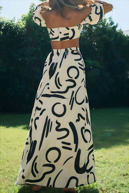 Traje Vestido Elegante con Mangas Abullonadas y Abertura Decorativa - Image 15