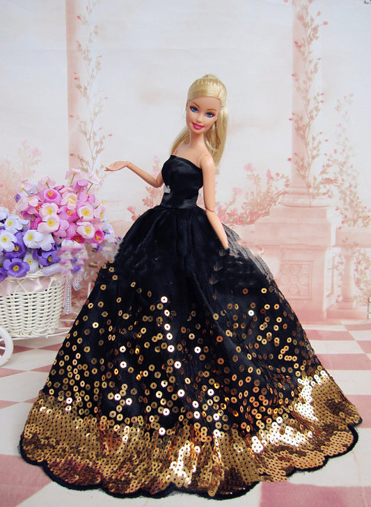 Vestido de Novia para Muñeca con Lentejuelas Brillantes - Todo Incluido