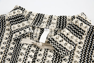 Camisa de Verano Beige y Negro con Cuello Vuelto y Manga Corta - Image 10