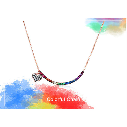 Collar de Plata 925 Arcoíris para Mujer - Image 4