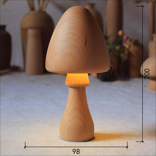 Lámpara Nocturna Recargable en Forma de Seta de Madera Maciza - Image 7