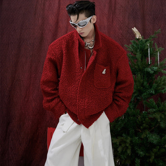 Chaqueta Cropped de Lana con Silueta Elegante para Hombre