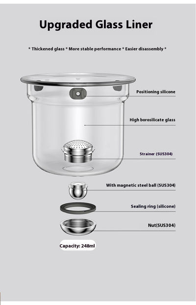 Tetera de Vidrio 600ml con Separador Magnético y Infusor Integrado - Image 27