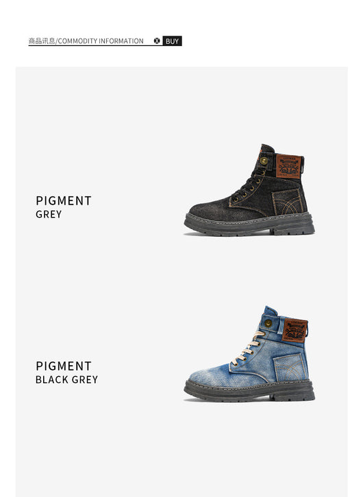 Botas Martin Denim Talla Grande para Hombre - Calzado de Trabajo Versátil - Image 9