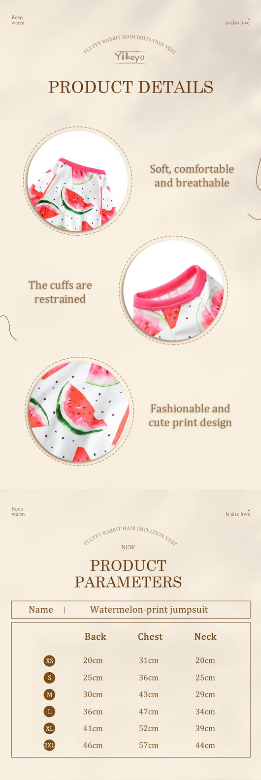 Mono para Mascotas con Estampado de Sandía - Traje de Cuatro Patas - Image 9