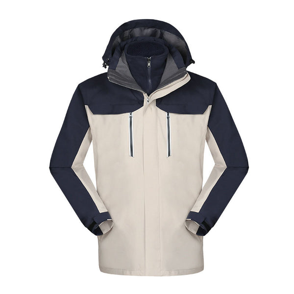 Chaqueta Impermeable Reversible de Dos Piezas con Forro de Terciopelo Coral