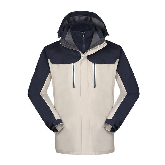 Chaqueta Impermeable Reversible de Dos Piezas con Forro de Terciopelo Coral