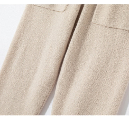 Pantalones de Punto Otoño-Invierno para Mujer, Cintura Alta Drapeado Elegante Efecto Adelgazante - Image 31