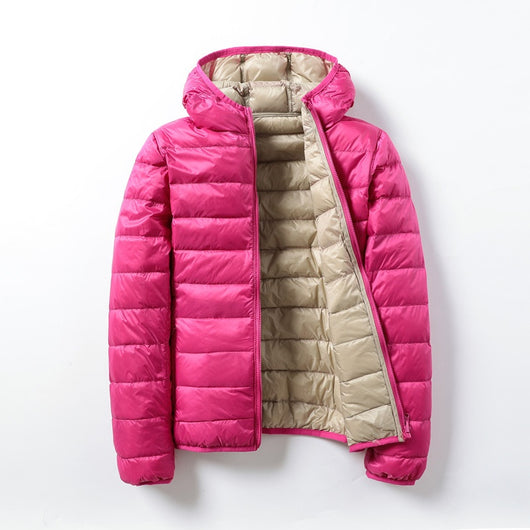 Chaqueta Acolchada Ligera con Capucha - Plumón de Pato Blanco Premium - Image 14