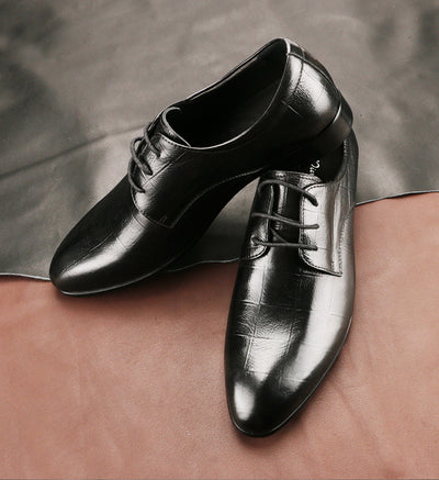 Zapatos Derby de Cuero Artesanales para Hombre - Diseño Cuadriculado Punta Fina - Image 13
