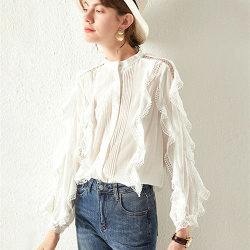 Blusa Elegante Estilo Francés con Encaje Reductora y Corte Suelto - Image 7