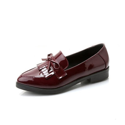 Zapatos Planos Estilo Británico con Moño y Punta Afilada - Image 12