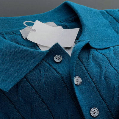 Polo Tejido Manga Corta Hombre - Cuello Fino Fit Relajado - Image 3