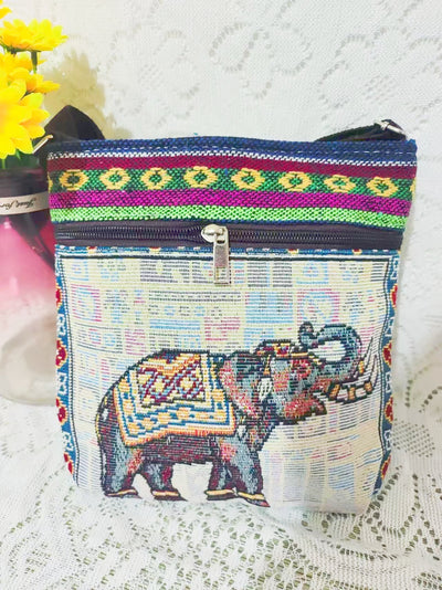 Bolso Bandolera Bordado Étnico con Elefante y Mariposa Estilo Chino - Image 36