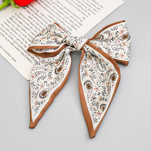 Clip Primavera para Coleta con Moño de Tela Estampada - Accesorio para Cabello Elegante - Image 37