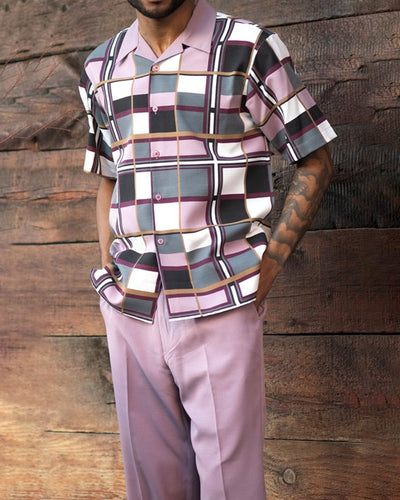 Conjunto de Camisa Casual y Pantalón para Hombre Talla Grande - Image 3