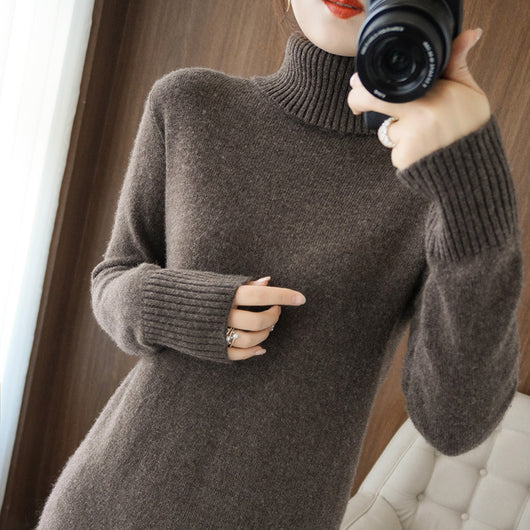 Falda Larga de Lana Otoño Invierno con Blusa Base Térmica para Mujer - Image 6