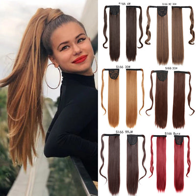 Cola de Caballo Extensible con Velcro - Cabello Liso Europeo - Image 30