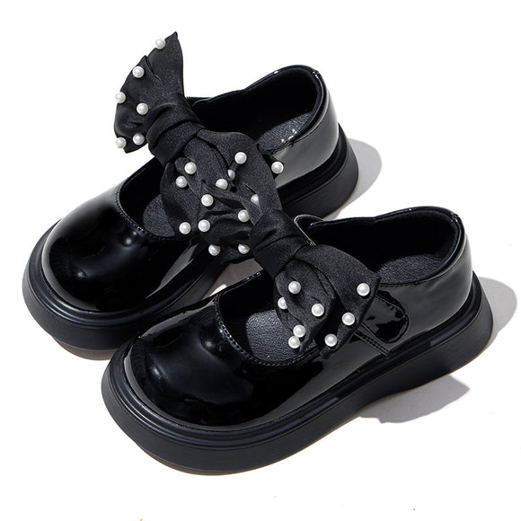 Zapatos de Cuero Suave para Niños - Suela Flexible Color Negro