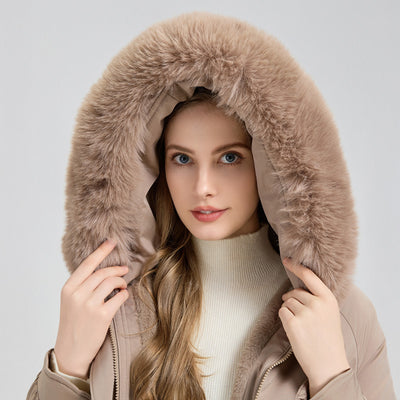 Abrigo Parka Largo Acolchado con Capucha Forrada en Piel para Invierno - Image 3