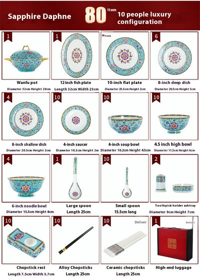 Juego de Vajilla de Porcelana Esmaltada Estilo Hogar - Image 6